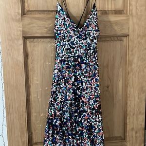 Sparkly multi colored tie back short dress. only been worn once
